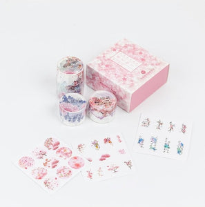 Cherry Blossom Washi Tape + Sticker Set