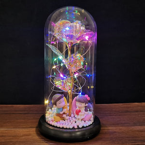 Exotic Rose in Glass Led Lamp (26 Designs)