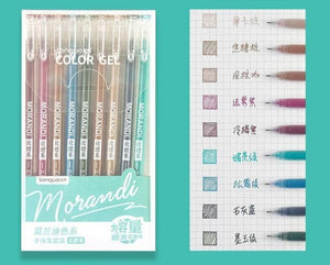 Morandi Multicolor Glitter Gel Pen (9pcs a set)