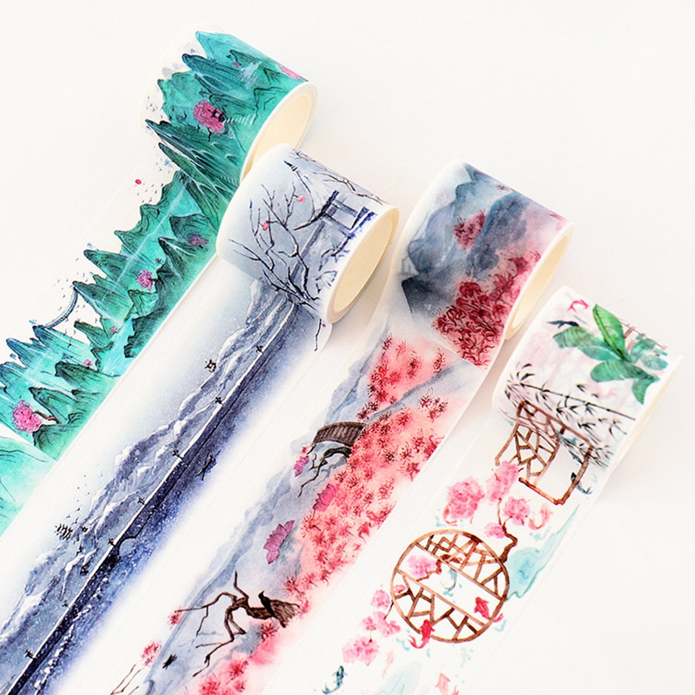 Japanese Landscape Floral Washi Tape (7 Designs) – Original Kawaii Pen