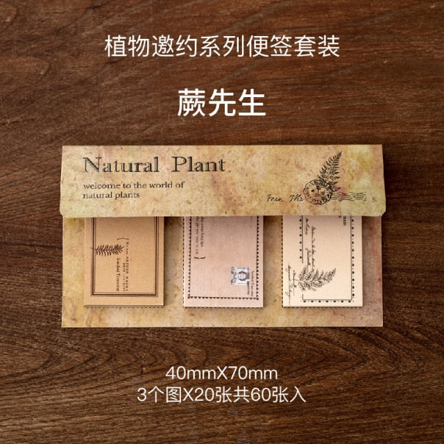 Natural Plant Memo Pads (6 Designs)
