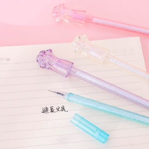 Crystal Cat Paw Gel Pens ( 4pcs set)