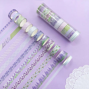 Lavender Flower Washi Tape Set