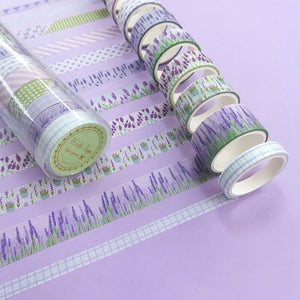 Lavender Flower Washi Tape Set
