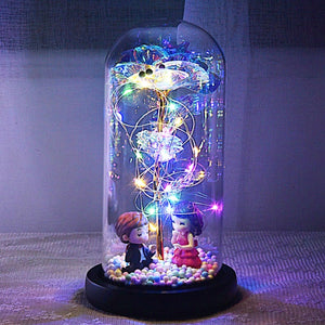 Exotic Rose in Glass Led Lamp (26 Designs)