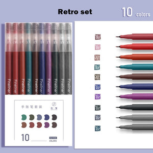 Retro & Macaron Multi-Color Gel Pen Sets (10 pcs a set)