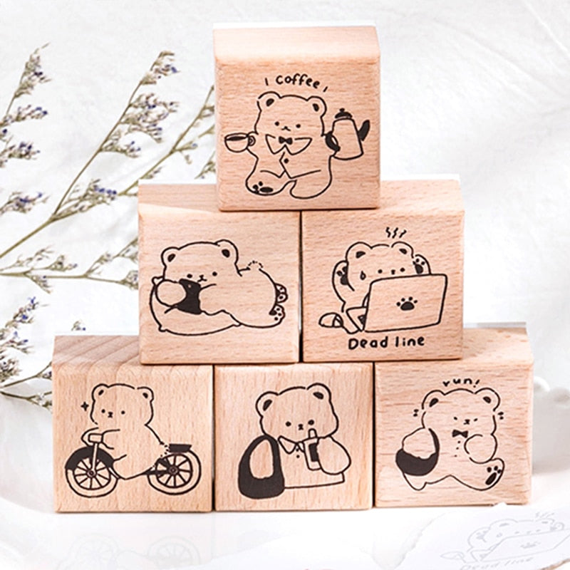 Lot of 17 Vintage 90s Rubber Stamps Birthday New Baby Cat Bear Themed Crafts