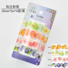 Load image into Gallery viewer, Floral &amp; Fruits Washi Tape Sets (4 Designs)
