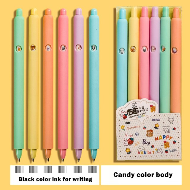 Retro Color Click Gel Pen Sets (6pcs) – Original Kawaii Pen