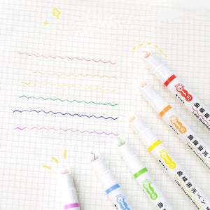 Multi-color Curved Line Highlighters (3 pcs)