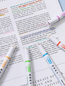 Multi-color Curved Line Highlighters (3 pcs)