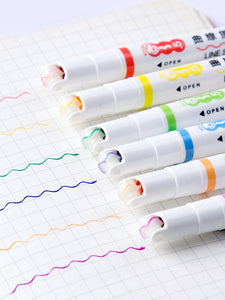 Multi-color Curved Line Highlighters (3 pcs)