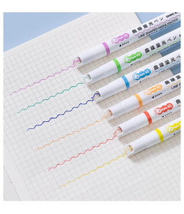 Multi-color Curved Line Highlighters (3 pcs)