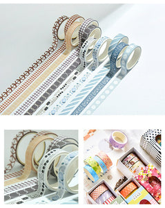 Colorful Patterns Washi Tapes (8 Designs)