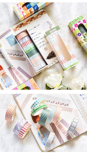 Colorful Patterns Washi Tapes (8 Designs)