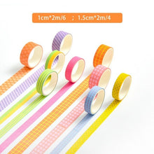 Load image into Gallery viewer, Colorful Patterns Washi Tapes (8 Designs)
