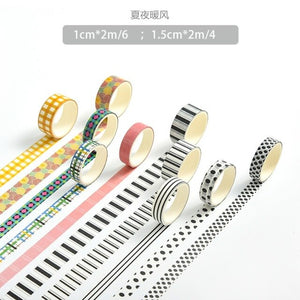 Colorful Patterns Washi Tapes (8 Designs)