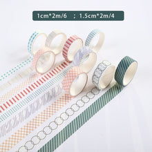 Load image into Gallery viewer, Colorful Patterns Washi Tapes (8 Designs)
