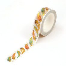 Load image into Gallery viewer, Gorgeous Gold Foiled Feather Washi Tape
