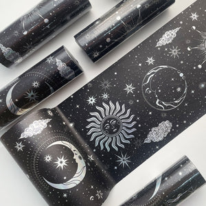 Extra Wide - Gold & Silver Asteroid Constellation Masking Tape
