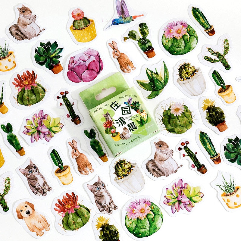Colorful Plants & Animals Stickers