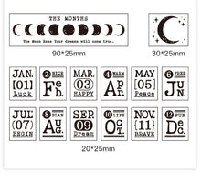 Load image into Gallery viewer, Calendar Months Wooden Stamps (14 pieces a set)
