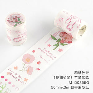 Japanese Floral Season Wide Masking Tapes (6 Types)