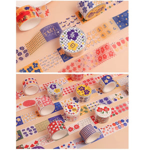 Colorful Floral Washi Tape Set (6pcs)