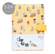 Load image into Gallery viewer, Cute Kitty&#39;s  Daily Life Leather Notebook Planner
