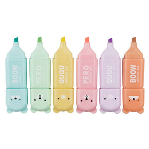 6Pcs Cute Bear Highlighters Markers - Bear Pen Cute Highlighters