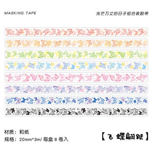Gold Foiled Colorful Masking Tape Set ( 8pcs )