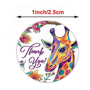 Animal & Floral "Thank you" Sticker Roll (500 Pcs/Roll)