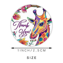 Load image into Gallery viewer, Animal &amp; Floral &quot;Thank you&quot; Sticker Roll (500 Pcs/Roll)

