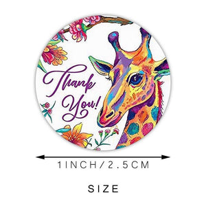 Animal & Floral "Thank you" Sticker Roll (500 Pcs/Roll)