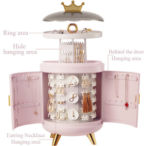 Crown Rotating Jewelry Storage Box