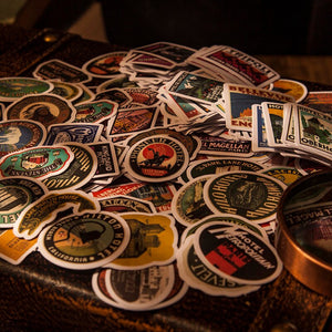Vintage Style Stickers in a Tin Box (100pcs)