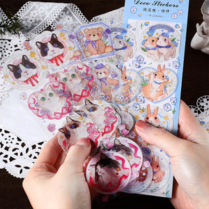 Kawaii Animal & Floral Long Deco Stickers