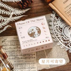 Phases of Moon & Plant Atlas Rubber Stamp Set (7pcs)