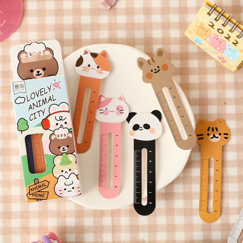 高級ブランド Lovely Animal City Ruler & Bookmarks (30pcs) – Original ノート・メモ帳