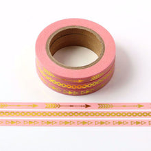 Load image into Gallery viewer, Colorful Gold Foiled Slim Washi Tape Set (3pcs)
