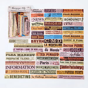 Vintage Style Newspaper Long Stickers (100 pcs a set)