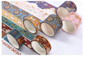 Japanese Vintage Style Foiled Masking Tapes (8-Designs)