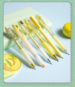 Colorful Kawaii Retractable Gel Pen & Highlighter Set (6pcs a set)