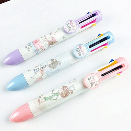 8 Multicolor Pen Stationery  Multi Color Ballpoint Pens