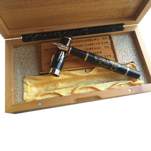 Vintage Style Japanese Dragon Fountain Pen in Wooden Box