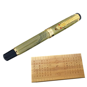Vintage Style Japanese Dragon Fountain Pen in Wooden Box