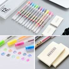 Load image into Gallery viewer, Japanese Style Colored Gel Pen + Memo Pad Set (12 Color Set)
