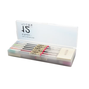 Japanese Style Colored Gel Pen + Memo Pad Set (12 Color Set)